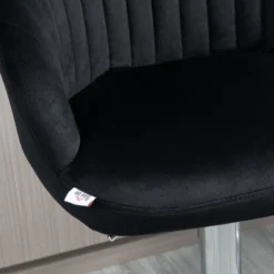 HOMCOM Adjustable Bar Stools Upholstered Kitchen Stools With Velvet Touch Fabric, Steel Frame Black, Set Of 2 8 HOMCOM Adjustable Bar Stools Upholstered Kitchen Stools With Velvet Touch Fabric, Steel Frame Black, Set Of 2 -Homcom GUEST 07ad0b4a f779 4fb6 8687 0ba6b11e8057