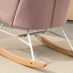 HOMCOM Accent Rocking Chairs, Upholstered Nursery Glider Rocker, Modern Armchair, Wingback Chair For Living Room And Bedroom, Pink -Homcom GUEST 099f76ab f9ea 42e2 b2e9 e2ede785a44c