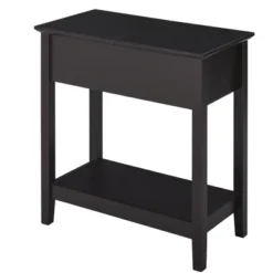 HOMCOM End Side Table, Flip Top Design With Storage Hinge Cabinet, Bottom Shelf, And Sturdy Base For Living Room Bedroom, Dark Coffee -Homcom GUEST 0d031097 a5cf 4d90 b7fe 747c587fbff4