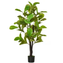 HOMCOM 4.5FT Artificial Fiddle Leaf Fig Tree, Faux Decorative Plant In Nursery Pot For Indoor Or Outdoor Décor 7 HOMCOM 4.5FT Artificial Fiddle Leaf Fig Tree, Faux Decorative Plant In Nursery Pot For Indoor Or Outdoor Décor -Homcom GUEST 0ff51742 b5ae 4789 8364 b3d6dc7766cc