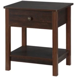 HOMCOM End Table With Drawer, Side Table With Top And Bottom Shelf For Small Spaces, Dark Brown 7 HOMCOM End Table With Drawer, Side Table With Top And Bottom Shelf For Small Spaces, Dark Brown -Homcom GUEST 13e7d136 b372 4e6e a2e5 d6fcde709c25