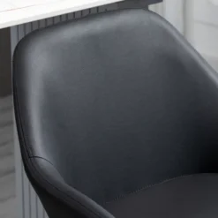 HOMCOM Adjustable Bar Stools Set Of 2, Swivel Barstools With Footrest And Back, PU Leather And Steel Round Base, For Kitchen Counter, Black 8 HOMCOM Adjustable Bar Stools Set Of 2, Swivel Barstools With Footrest And Back, PU Leather And Steel Round Base, For Kitchen Counter, Black -Homcom GUEST 1446bc1d 5f48 426f 9d04 3f1a0e7be3b4 1