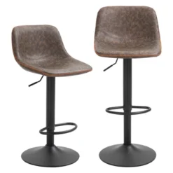 HOMCOM Adjustable Bar Stools Set Of 2, Swivel Bar Height Chairs Barstools Padded With Back For Kitchen, Counter, And Home Bar 13 HOMCOM Adjustable Bar Stools Set Of 2, Swivel Bar Height Chairs Barstools Padded With Back For Kitchen, Counter, And Home Bar -Homcom GUEST 15bcee9f f67d 4b3f bd7f c46eebc0253a