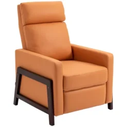 HOMCOM Manual Recliner Chair For Living Room Bedroom, Reclining Sofa Armchair With Footrest, Orange -Homcom GUEST 1b49531d 783d 4423 89c4 83b60009f104