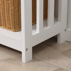 HOMCOM Console Hallway Table With Extra Wide Pull Out Drawer, 2 Open Shelves And Slatted Wood Frame Design -Homcom GUEST 1e59c7b4 ef38 4056 aa5d 05ac54504a13