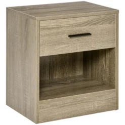 HOMCOM Modern Nightstand, Accent End Table With Drawer And Storage Shelf, Sofa Side Table For Living Room Or Bedroom -Homcom GUEST 214bef34 115d 4144 8c08 ea23eb8fbec4