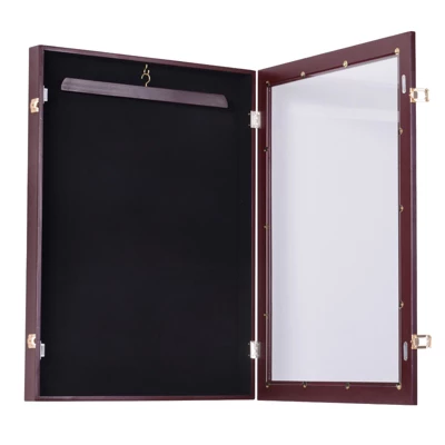HOMCOM 35” X 26” UV-Resistant Sports Jersey Frame Display Case - Cherry Brown 4 HOMCOM 35” X 26” UV-Resistant Sports Jersey Frame Display Case - Cherry Brown - Image 4