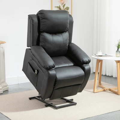 HOMCOM Living Room Power Lift Chair, PU Leather Electric Recliner Sofa Chair For Elderly With Remote Control 2 HOMCOM Living Room Power Lift Chair, PU Leather Electric Recliner Sofa Chair For Elderly With Remote Control - Image 2