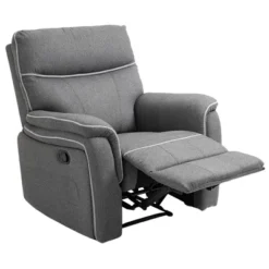 HOMCOM Manual Recliner Armchair With Thick Padded Headrest, Back And Footrest And Adjustable 150 Degree Angle, Gray -Homcom GUEST 2a0d1827 f786 42b1 99c6 e904a57d04b1