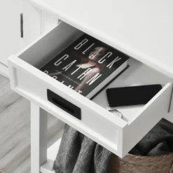 HOMCOM Console Table With 2 Storage Drawers And Open Shelf, Modern Sofa Table For Hallway, Living Room, Or Bedroom, White 9 HOMCOM Console Table With 2 Storage Drawers And Open Shelf, Modern Sofa Table For Hallway, Living Room, Or Bedroom, White -Homcom GUEST 2b15fab5 1b01 4501 9798 dc5b289d2a2a