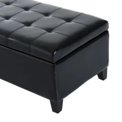 HOMCOM Large 51" Tufted Faux Leather Ottoman Storage Bench For Living Room, Entryway, Or Bedroom -Homcom GUEST 2c8bb03b 6046 45ee 96a5 2f21aae1efd8