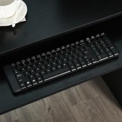 HOMCOM Computer Desk With Sliding Keyboard & Storage Shelves, Cabinet And Drawer, Home Office Gaming Table Workstation, Black Wood Grain -Homcom GUEST 2ddeffb6 30d9 48cb 80e5 fbf91ee97435