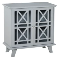 HOMCOM Wood Accent Sideboard Buffet Serveing Storage Cabinet With Fretwork Doors And Elevated Base, Gray 7 HOMCOM Wood Accent Sideboard Buffet Serveing Storage Cabinet With Fretwork Doors And Elevated Base, Gray -Homcom GUEST 30af9bc5 2ca3 4336 a893 8521440fdf7c