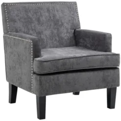 HOMCOM Modern Accent Chair, Upholstered Living Room Chair With Solid Wood Legs And Nailhead Trim, Armchair 12 HOMCOM Modern Accent Chair, Upholstered Living Room Chair With Solid Wood Legs And Nailhead Trim, Armchair -Homcom GUEST 3495468f 4c6d 41db 843d 89081e9e149a