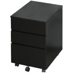 HOMCOM 3 Drawer Storage Cabinet, Mobile Desk Cabinet Under Desk With Wheels, Printer Stand For Home Office, Black 8 HOMCOM 3 Drawer Storage Cabinet, Mobile Desk Cabinet Under Desk With Wheels, Printer Stand For Home Office, Black -Homcom GUEST 3b9db228 5520 4e2e b4c6 4308eb507b0c