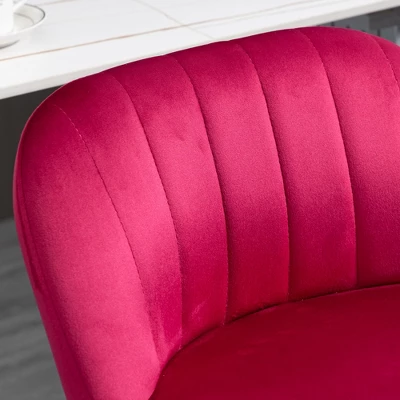 HOMCOM Adjustable Bar Stools Set Of 2, Velvet Counter Height Barstool, Upholstered Kitchen Stool With Swivel Seat, Steel Frame, Footrest For Kitchen Counter And Dining Room, Red 5 HOMCOM Adjustable Bar Stools Set Of 2, Velvet Counter Height Barstool, Upholstered Kitchen Stool With Swivel Seat, Steel Frame, Footrest For Kitchen Counter And Dining Room, Red - Image 5