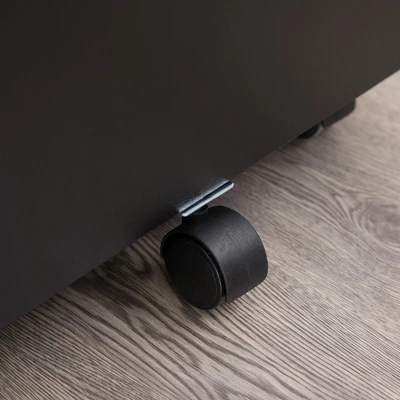 HOMCOM 3 Drawer Storage Cabinet, Mobile Desk Cabinet Under Desk With Wheels, Printer Stand For Home Office, Black 5 HOMCOM 3 Drawer Storage Cabinet, Mobile Desk Cabinet Under Desk With Wheels, Printer Stand For Home Office, Black - Image 5