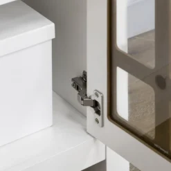 HOMCOM Kitchen Cabinet, Storage Cabinet, Sideboard Buffet Cabinet With Double Glass Doors For Kitchen, Living Room, White -Homcom GUEST 40dd5b5f e5a5 471d 83c8 4896f4a805c6