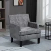 HOMCOM Modern Accent Chair, Upholstered Living Room Chair With Solid Wood Legs And Nailhead Trim, Armchair