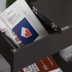 HOMCOM End Side Table, Flip Top Design With Storage Hinge Cabinet, Bottom Shelf, And Sturdy Base For Living Room Bedroom, Dark Coffee -Homcom GUEST 4cdbe41e e59d 4a4f 9f2a caf9f238394c