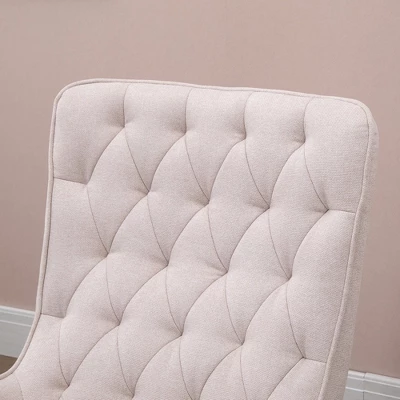HomCom Mid-Century Tufted Wingback Fabric Rocking Chair 6 HomCom Mid-Century Tufted Wingback Fabric Rocking Chair - Image 6
