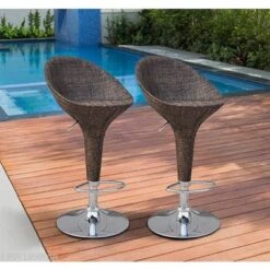 HOMCOM Adjustable Bar Stools Set Of 2, Rattan Bar Height Barstools With Swivel For Pub Counter Kitchen 11 HOMCOM Adjustable Bar Stools Set Of 2, Rattan Bar Height Barstools With Swivel For Pub Counter Kitchen -Homcom GUEST 6ded4a1d 8df9 44db ade6 9c91af3697b4