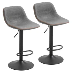 HOMCOM Adjustable Bar Stools Set Of 2, Swivel Bar Height Chairs Barstools Padded With Back For Kitchen, Counter, And Home Bar 19 HOMCOM Adjustable Bar Stools Set Of 2, Swivel Bar Height Chairs Barstools Padded With Back For Kitchen, Counter, And Home Bar -Homcom GUEST 6f965d4e 4822 427b 8726 399535048316