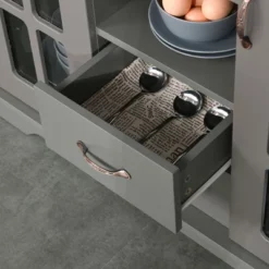 HOMCOM Modern Storage Console Cabinet With 2 Framed Glass Doors And 2 Drawers For Kitchen Or Living Room -Homcom GUEST 722943ca b64e 4cd7 85e9 2964db2ee995