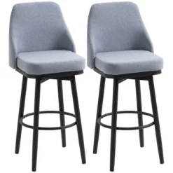 HOMCOM Extra Tall Bar Stools Set Of 2, Modern 360° Swivel Barstools, Dining Room Chairs With Steel Legs And Footrest -Homcom GUEST 7ade2154 be6b 41c9 a37f 871af8a5ca2e