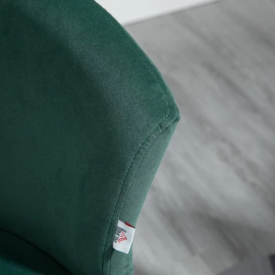 HOMCOM Adjustable Bar Stools Set Of 2, Velvet Kitchen Stool, Upholstered Counter Height Barstool With Swivel Seat, Wing Back, Dark Green 5 HOMCOM Adjustable Bar Stools Set Of 2, Velvet Kitchen Stool, Upholstered Counter Height Barstool With Swivel Seat, Wing Back, Dark Green - Image 5