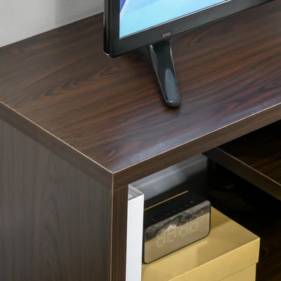 HOMCOM Modern TV Stand For TVs Up To 45", TV Cabinet With Storage Shelf And Drawer, Entertainment Center For Living Room Bedroom, Walnut 4 HOMCOM Modern TV Stand For TVs Up To 45", TV Cabinet With Storage Shelf And Drawer, Entertainment Center For Living Room Bedroom, Walnut - Image 4