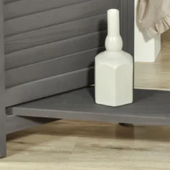 HOMCOM 4 Panel 67" Tall Wood Privacy Screen Room Divider With 3 Display Shelves, And Folding Storage For Bedroom Or Home Office, Gray 8 HOMCOM 4 Panel 67" Tall Wood Privacy Screen Room Divider With 3 Display Shelves, And Folding Storage For Bedroom Or Home Office, Gray -Homcom GUEST 806b1cba 920d 4f9a a19c af404c826fd5