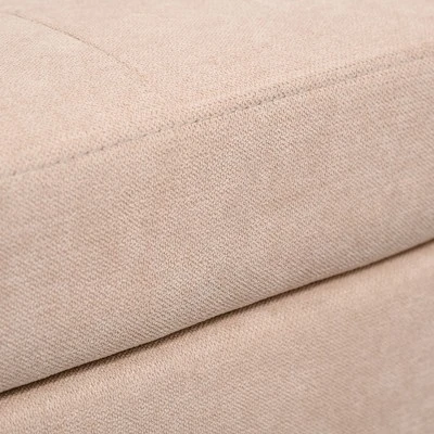 HOMCOM Modern 2-Seater Loveseat Button-Tufted Fabric Couch With Storage Chest, Cushions And Rubberwood Legs For Living Room 4 HOMCOM Modern 2-Seater Loveseat Button-Tufted Fabric Couch With Storage Chest, Cushions And Rubberwood Legs For Living Room - Image 4