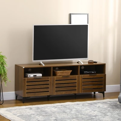 HOMCOM TV Cabinet Stand For TVs Up To 65", Entertainment Center With Drawer, Doors, And Storage Shelves For Living Room, Bedroom 2 HOMCOM TV Cabinet Stand For TVs Up To 65", Entertainment Center With Drawer, Doors, And Storage Shelves For Living Room, Bedroom - Image 2