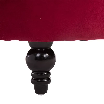 HOMCOM High Back Accent Chair, Upholstered Armless Chair, Retro Button-Tufted Royal Design With Thick Padding And Rubberwood Leg, Crimson Red 4 HOMCOM High Back Accent Chair, Upholstered Armless Chair, Retro Button-Tufted Royal Design With Thick Padding And Rubberwood Leg, Crimson Red - Image 4