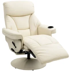 HOMCOM Manual Recliner, Swivel Lounge Armchair With Side Pocket, Footrest And Cup Holder For Living Room, Cream White 7 HOMCOM Manual Recliner, Swivel Lounge Armchair With Side Pocket, Footrest And Cup Holder For Living Room, Cream White -Homcom GUEST c2ae8547 7b8e 43cf be1f 47b8c90d488d
