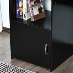 HOMCOM Computer Desk With Sliding Keyboard & Storage Shelves, Cabinet And Drawer, Home Office Gaming Table Workstation, Black Wood Grain -Homcom GUEST c5414493 e4e6 4e39 9266 ffdb64554176