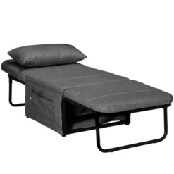 HOMCOM Ottoman Sofa Bed, 4-in-1 Multi-Function Folding Sleeper Chair Bed With Adjustable Backrest, Pillow, Side Pocket -Homcom GUEST c70b9768 e78b 4364 bd24 1fc48b641394