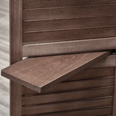 HOMCOM 4-Panel Folding Room Divider, 5.6 Ft Freestanding Paulownia Wood Privacy Screen Panel With Storage Shelves For Bedroom Or Office 5 HOMCOM 4-Panel Folding Room Divider, 5.6 Ft Freestanding Paulownia Wood Privacy Screen Panel With Storage Shelves For Bedroom Or Office - Image 5