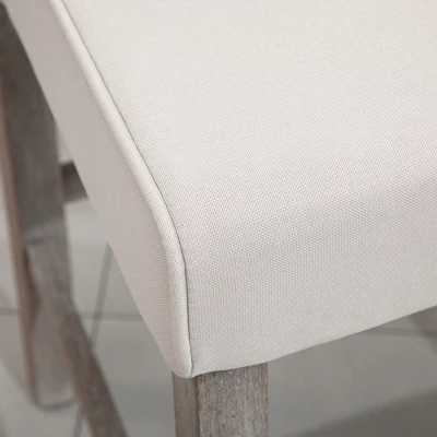 HOMCOM 26.25" Counter Height Bar Stools Set Of 2, Tufted Wingback Armless Upholstered Dining Chair With Rubber Wood Legs 3 HOMCOM 26.25" Counter Height Bar Stools Set Of 2, Tufted Wingback Armless Upholstered Dining Chair With Rubber Wood Legs - Image 3