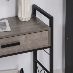 HOMCOM Industrial End Table With Drawer And Bottom Shelf, Mobile Side Table With 4 Wheels For Living Room, Bedroom 11 HOMCOM Industrial End Table With Drawer And Bottom Shelf, Mobile Side Table With 4 Wheels For Living Room, Bedroom -Homcom GUEST d200c1d8 c9ff 4988 a3ad 9c30e0fbd3e3