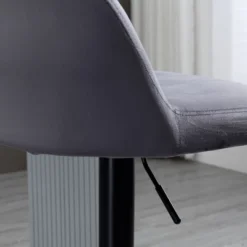 HOMCOM Adjustable Bar Stools Set Of 2, Velvet Counter Height Barstool, Upholstered Kitchen Stool With Swivel Seat, Steel Frame, Footrest, ‎Gray -Homcom GUEST d734bf52 7e63 4f98 9133 4ea8c8fd3418