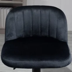 HOMCOM Adjustable Bar Stools Set Of 2, Velvet Counter Height Barstool, Upholstered Kitchen Stool With Swivel Seat, Steel Frame, Footrest For Kitchen Counter And Dining Room, ‎Black -Homcom GUEST e23de233 1f1f 4884 ad32 793b2c146db3