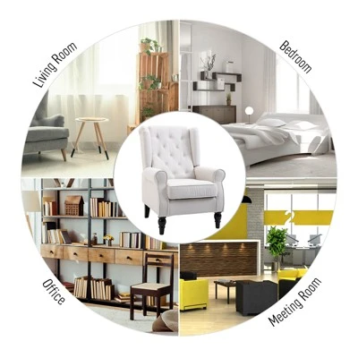 HOMCOM Button-Tufted Accent Chair With High Wingback, Rounded Cushioned Armrests And Thick Padded Seat 5 HOMCOM Button-Tufted Accent Chair With High Wingback, Rounded Cushioned Armrests And Thick Padded Seat - Image 5