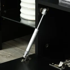 HOMCOM High Gloss TV Stand Cabinet With Remote Controlled LED Lights, Media TV Console Table With Storage Compartment For TVs Up To 65", Black -Homcom GUEST e581da4c 51c3 4620 aed6 abb1f08b4f9c