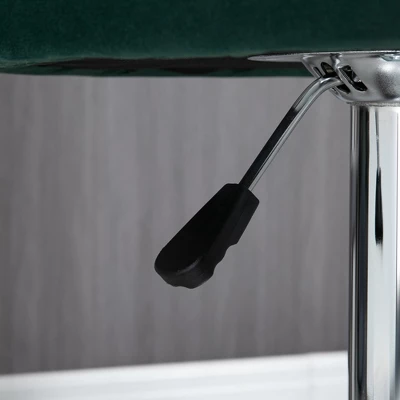 HOMCOM Adjustable Bar Stools Set Of 2, Velvet Kitchen Stool, Upholstered Counter Height Barstool With Swivel Seat, Wing Back, Dark Green 4 HOMCOM Adjustable Bar Stools Set Of 2, Velvet Kitchen Stool, Upholstered Counter Height Barstool With Swivel Seat, Wing Back, Dark Green - Image 4