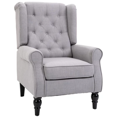 HOMCOM Button-Tufted Accent Chair With High Wingback, Rounded Cushioned Armrests And Thick Padded Seat 8 HOMCOM Button-Tufted Accent Chair With High Wingback, Rounded Cushioned Armrests And Thick Padded Seat - Image 8