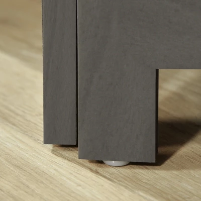 HOMCOM 4 Panel 67" Tall Wood Privacy Screen Room Divider With 3 Display Shelves, And Folding Storage For Bedroom Or Home Office, Gray 5 HOMCOM 4 Panel 67" Tall Wood Privacy Screen Room Divider With 3 Display Shelves, And Folding Storage For Bedroom Or Home Office, Gray - Image 5