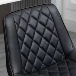 HOMCOM Adjustable Bar Stools Set Of 2, Counter Height Barstools With Swivel Seat Round Steel Base, And Footrest, Black 8 HOMCOM Adjustable Bar Stools Set Of 2, Counter Height Barstools With Swivel Seat Round Steel Base, And Footrest, Black -Homcom GUEST ff156ac9 2011 49cc 94c1 11787f0352c4